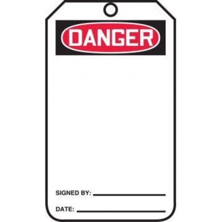 ACCUFORM OSHA DANGER SAFETY TAG BLANK MDT185PTM MDT185PTM
